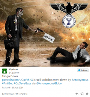 <i>Hacker</i> Anonymous Serang Israel