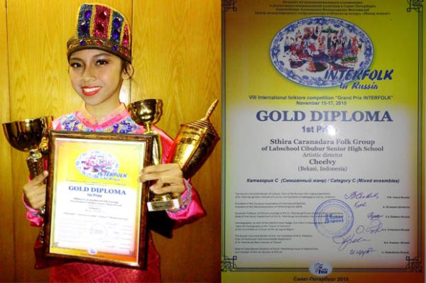 Aldea Karinta-Anggota Tim Tari SMA Labschool Cibubur di kompetisi INTERFOLK 2015 Rusia-Foto2-SMA Labschool Cibubur for Sindonews