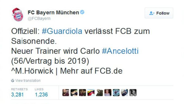 Guardiola Resmi Pergi, Ancelotti Ambil Alih Muenchen