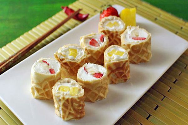 Waffle Breakfast Sushi
