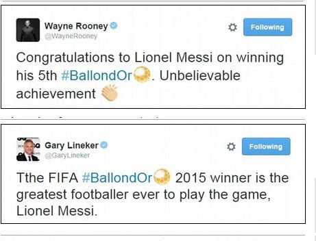Raih Ballon d'Or Kelima, Messi Banjir Ucapan Selamat