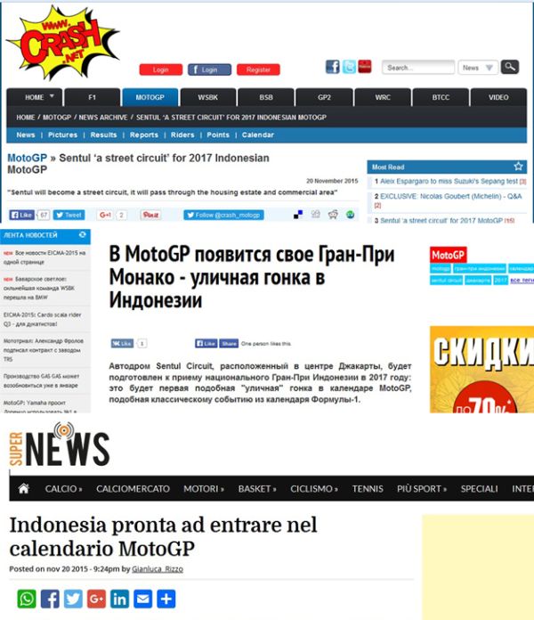 Indonesia Tuan Rumah MotoGP 2017 Jadi Perbincangan Media Dunia