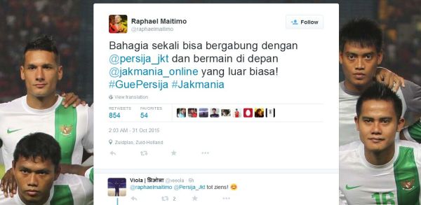 Jakmania Sambut Raphael Maitimo: Buat Kami Bangga!