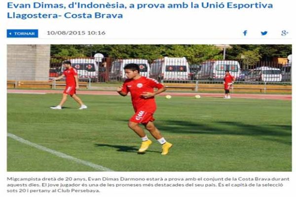 Ini Foto Resmi Evan Dimas Trial di UE Llagostera