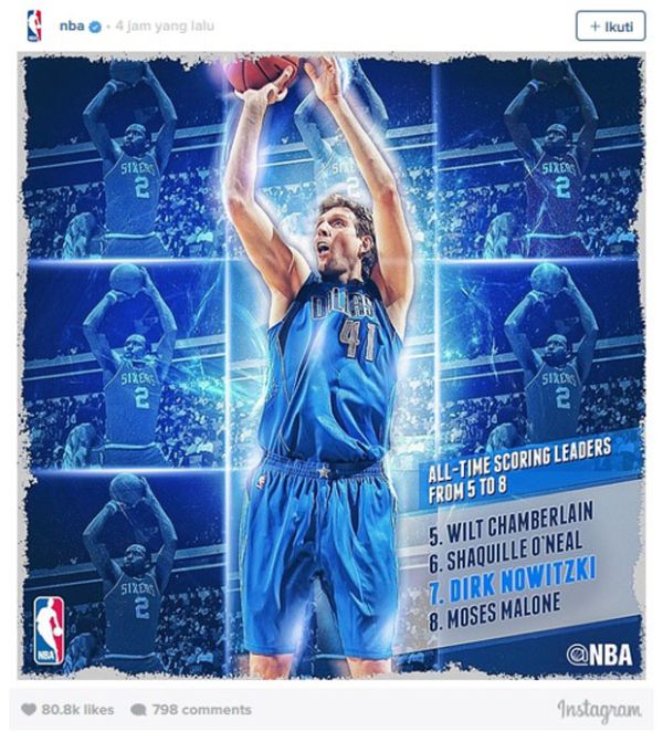 Nowitzki Dekati Rekor O'Neil