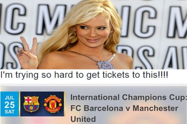 Bintang Porno Legendaris Bikin 'Panas' Laga Barcelona vs MU