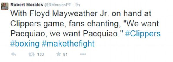 Nyanyian Pacquiao Ganggu Mayweather Jr Nonton NBA