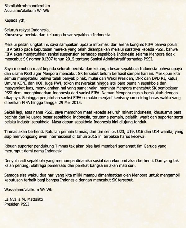 FIFA Bergeming, Masa Depan Sepak Bola Indonesia di Ujung Tanduk