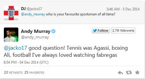 Fabregas Pahlawan Andy Murray