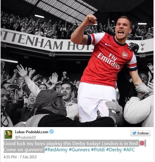 Poldi Doakan Arsenal Atasi Spurs