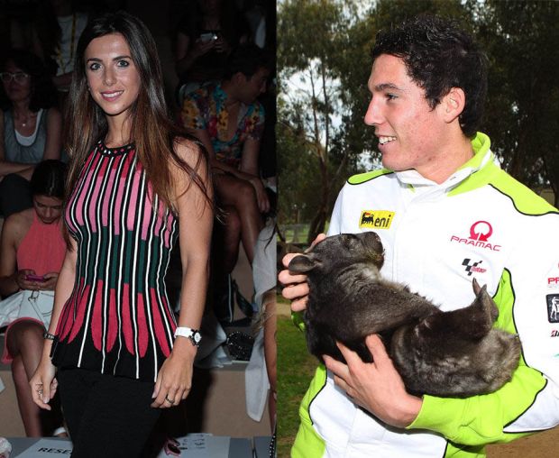 Aleix Espargaro (Aprilia Gresini) dengan kekasihnya Laura Montero. (Foto-dailystar.co.uk)
