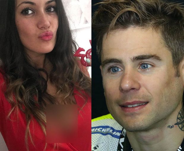 Alvaro Bautista (Aspar Ducati) dengan kekasihnya Noelia Velasco. (Foto-dailystar.co.uk)
