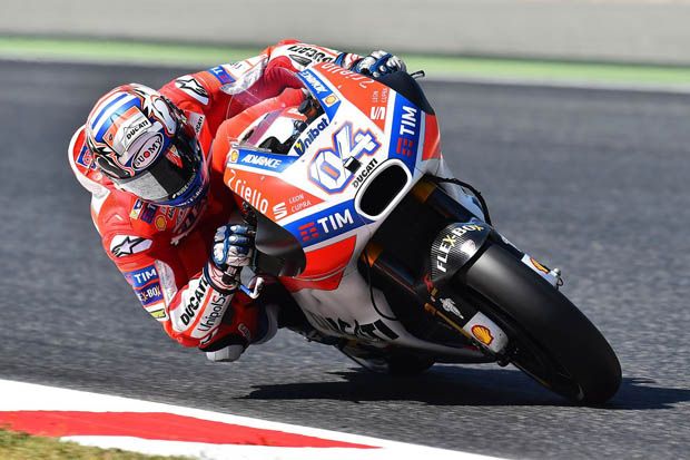 Andrea Dovizioso (Ducati Corse) di akhir pekan lomba MotoGP Catalunya 2017. (Foto-Michelin)