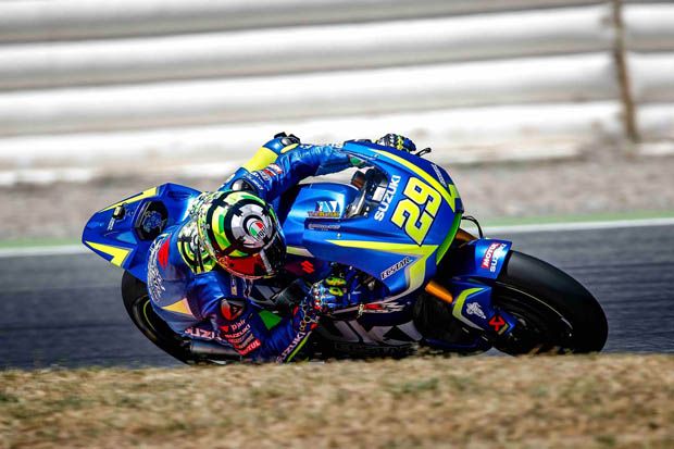 Andrea Iannone (Suzuki Ecstar) dalam tes MotoGP 2017 di sirkuit Catalunya. (Foto-Suzuki)