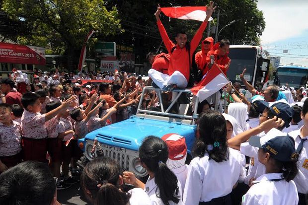 Atlet Jateng Peraih Medali Asian Games Diarak Keliling Kota Semarang