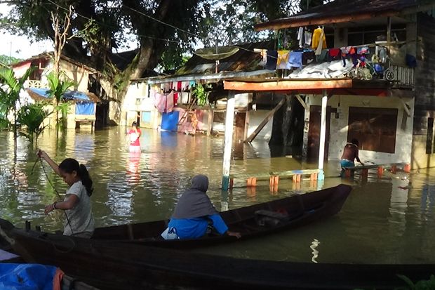 Banjir di Aceh Tamiang. Banjir di Aceh Tamiang. Foto/MNC Media/Viona Sekar Bayu