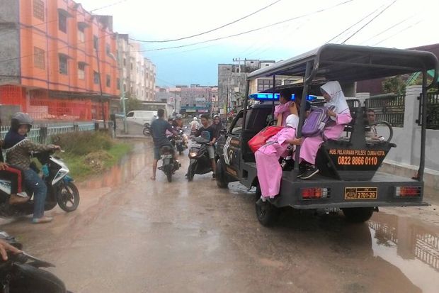 Banjir di Dumai. Foto/Istimewa