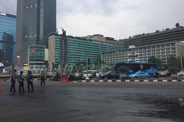 Monas Mulai Ramai, Ruas Jalan Thamrin Mulai dari Bundaran HI Ditutup