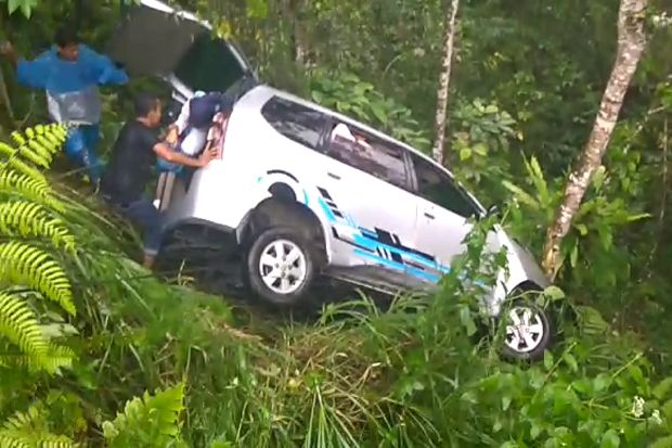 Minibus Masuk Jurang, Penumpang Dievakuasi Penuh Dramatis