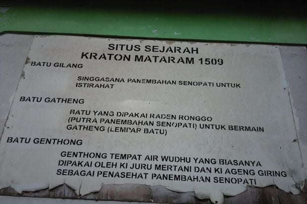 Kisah Watu Gilang Peninggalan Kerajaan Mataram Islam