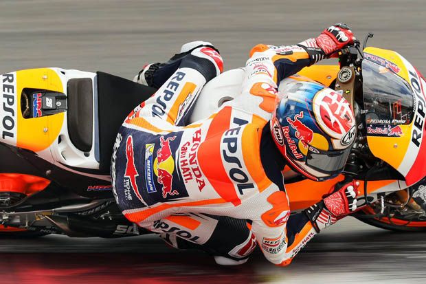 Dani Pedrosa pada hari pertama tes privat di sirkuit Brno Republik Ceko. (Foto-box repsol)