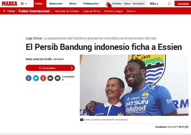 Media Massa Dunia Sorot Bergabungnya Michael Essien ke Persib