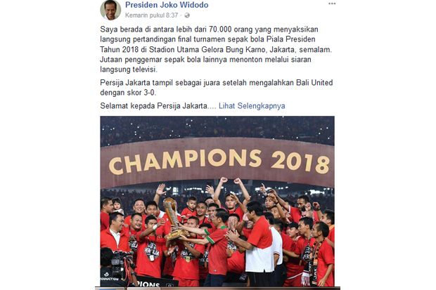 Ucapan Selamat ke Anies Ramaikan Laman Facebook Jokowi