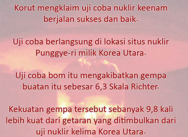 Bom Hidrogen Korut Lebih Kuat dan Dahsyat