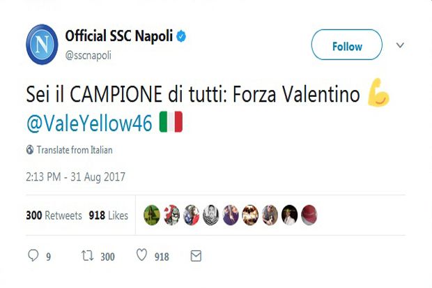 Biaggi hingga Napoli Kasih Dukungan buat Rossi