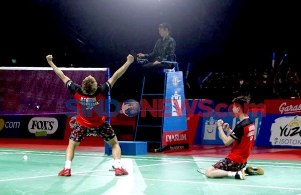 Marcus/Kevin Pertahankan Gelar Indonesia Open Usai Kalahkan Ahsan/Hendra