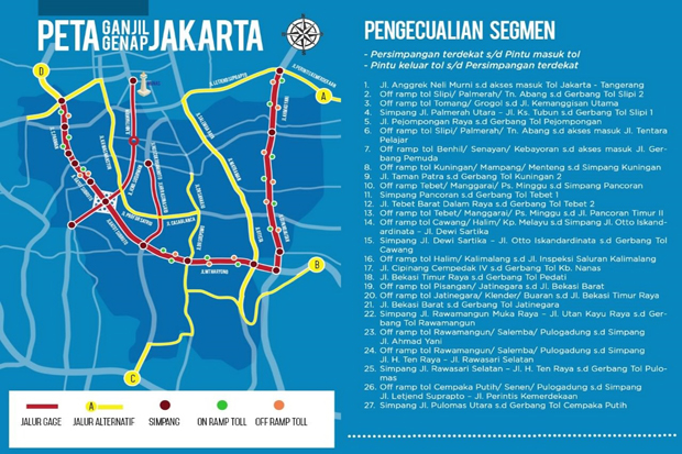 Sistem Ganjil Genap Dilanjutkan di Sembilan Ruas Jalan Jakarta