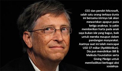 10 Konglomerat yang Tidak Wariskan Harta untuk Anaknya