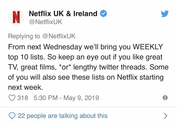 Bantu Pengguna, Netflix Bereksperimen Tampilkan 10 Tontonan Teratas