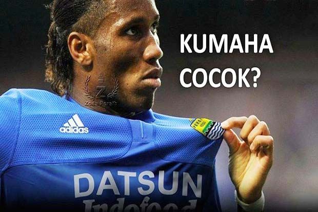 Meme Didier Drogba dalam balutan kostum Persib Bandung di media sosial. (Foto-Instagram)