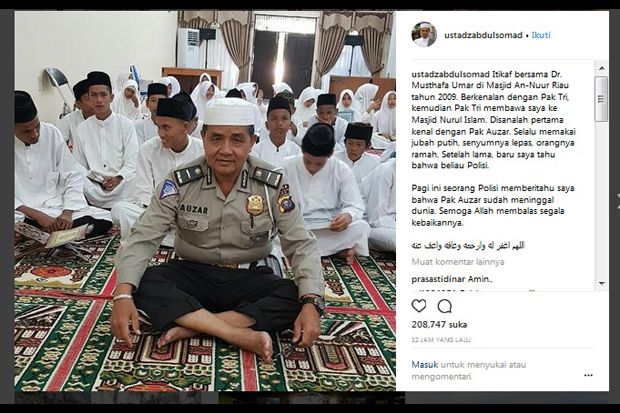 Kesan Ustaz Abdul Somad terhadap Ipda Auzar, Korban Serangan Teroris