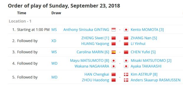 Jadwal Pertandingan Final China Terbuka 2018, Minggu (23/9/2018): Pembuktian Anthony