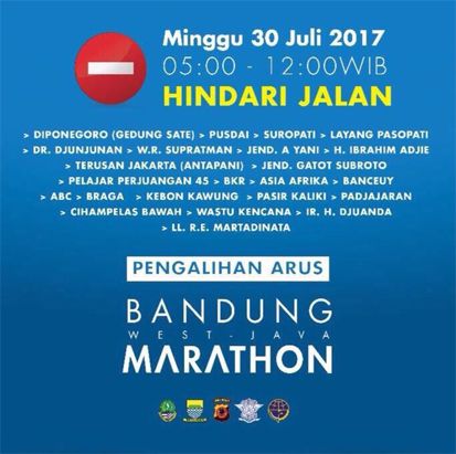 Ada Lomba Maraton di Bandung, Hindari Jalan Ini