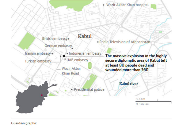 1,500 Kg Explosives Blast in Kabul Car Bomb