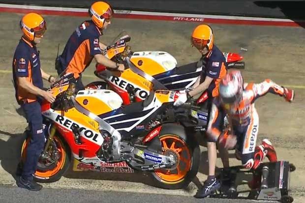 Marquez Jatuh Gara-gara Kesandung Dongkrak