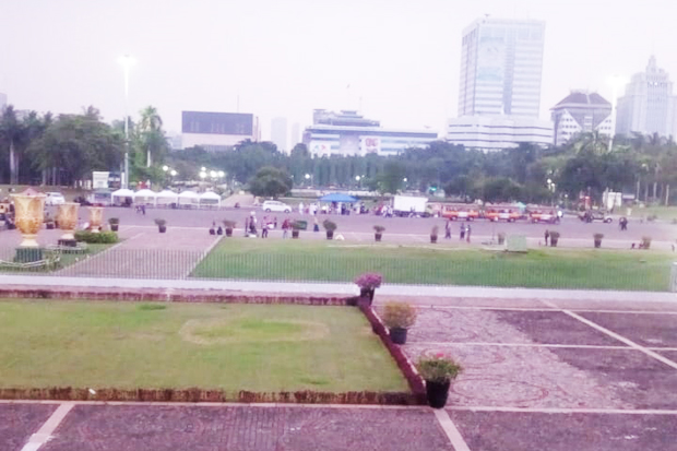 Lapangan Monas Kembali Kinclong, Tidak Ada Fasilitas Publik yang Rusak