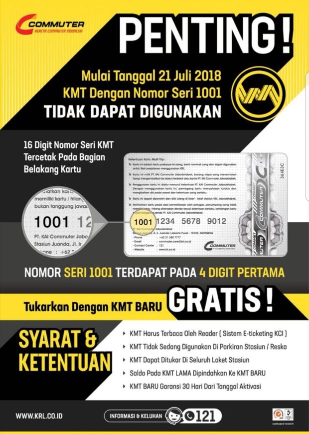 KCI Keluarkan Multi Trip Baru, Tukar Kartu Lama Sebelum 21 Juli