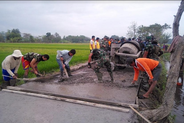 Berkat TMMD 105 di Klaten, Jembatan Penghubung Jimbung-Krakitan Jadi Kenyataan