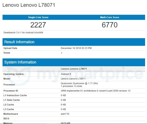 Menjelang Dirilis Besok, Lenovo Z5s Jalani Pengujian di Geekbench