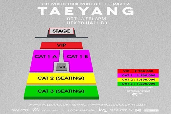Daftar Harga Tiket Konser Taeyang Big Bang di Jakarta