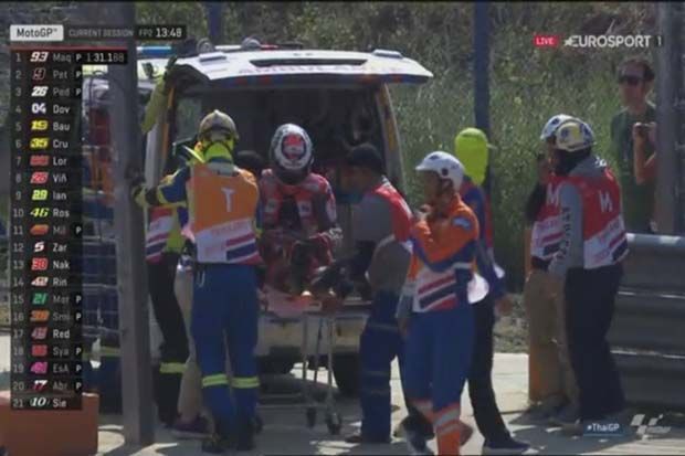Dovizioso Tercepat, Lorenzo Kecelakaan Hebat di FP2