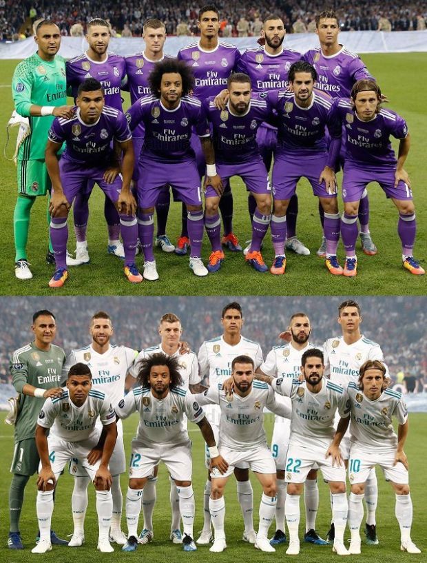 Misteri Foto Skuat Madrid di Cardiff 2017 dan Kiev 2018: Posisi Tangan Ramos Berbeda