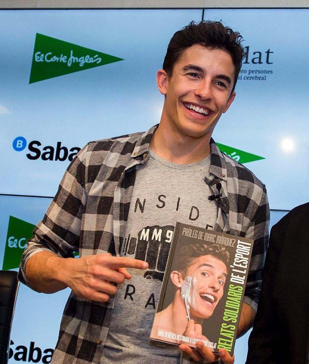 Marc Marquez dalam sebuah acara sponsor terbaru di Barcelona. (Foto-twitter)