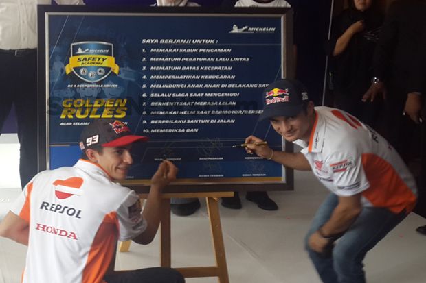 Marquez dan Pedrosa Edukasi Siswa SMA Indonesia Berkendara Aman
