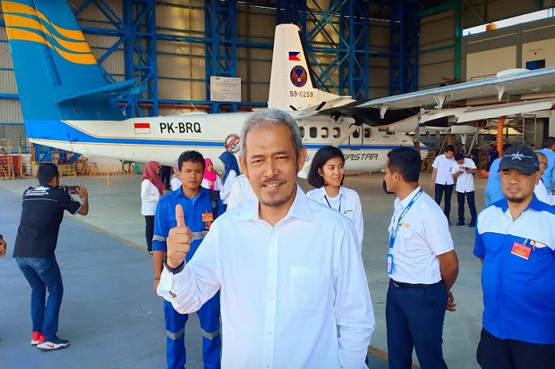 Logo Merpati Nusantara Airlines Menempel di Ekor Pesawat Avia Star
