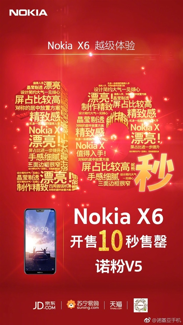 Ponsel Nokia X6 Ludes Terjual Hanya dalam Waktu 10 Detik